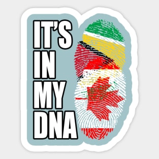 Guyanese And Canadian Mix Heritage DNA Flag Sticker